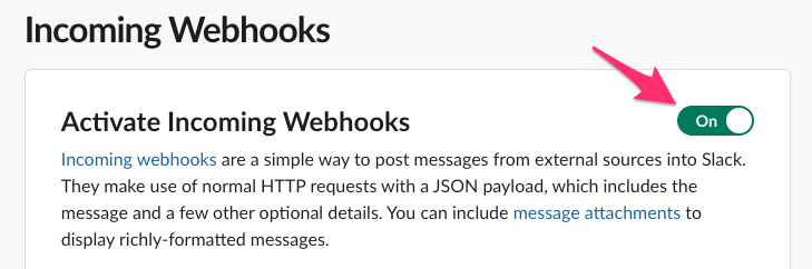 Enable Incoming Webhooks